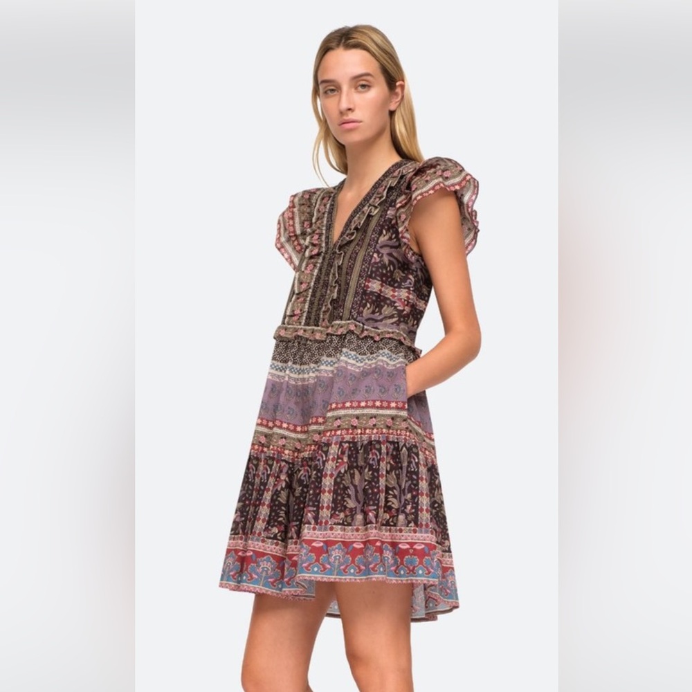 SEA NEW YORK | Brooke Border Flutter
Sleeve Dress Sz XS